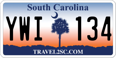 SC license plate YWI134