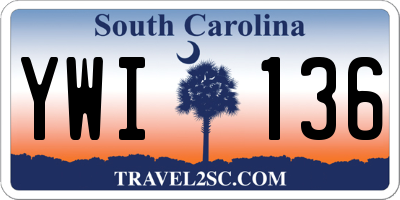 SC license plate YWI136