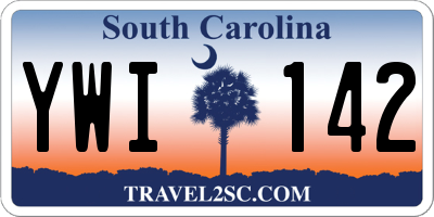SC license plate YWI142