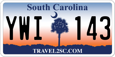 SC license plate YWI143