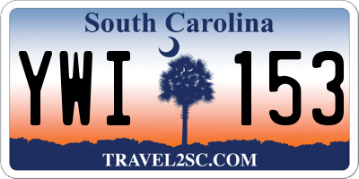 SC license plate YWI153