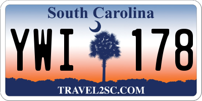 SC license plate YWI178