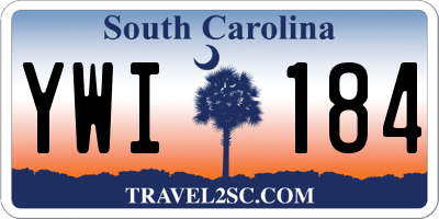 SC license plate YWI184