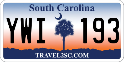 SC license plate YWI193