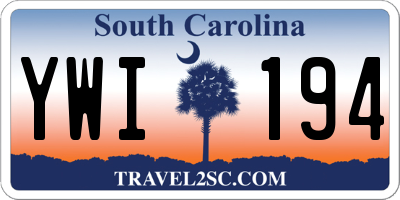 SC license plate YWI194