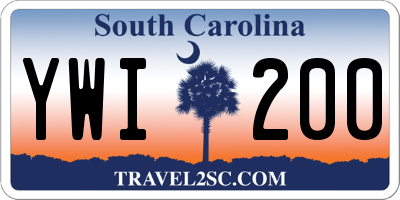 SC license plate YWI200