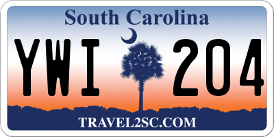 SC license plate YWI204