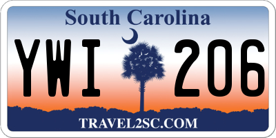 SC license plate YWI206