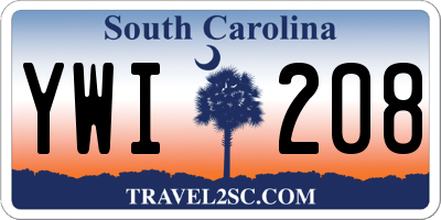 SC license plate YWI208