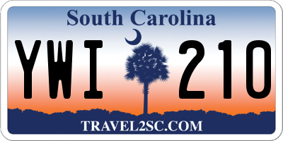 SC license plate YWI210