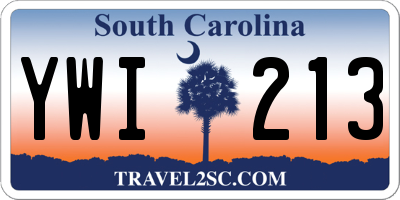 SC license plate YWI213