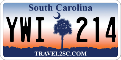SC license plate YWI214