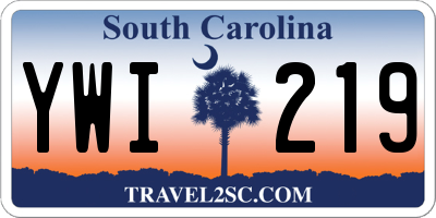 SC license plate YWI219
