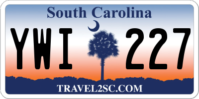 SC license plate YWI227