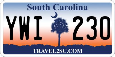 SC license plate YWI230