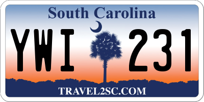 SC license plate YWI231