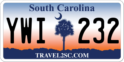 SC license plate YWI232