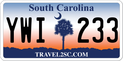 SC license plate YWI233