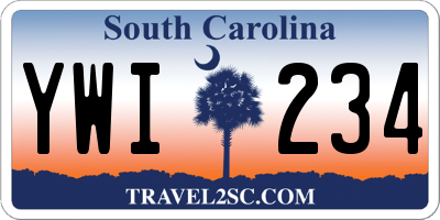 SC license plate YWI234
