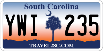 SC license plate YWI235