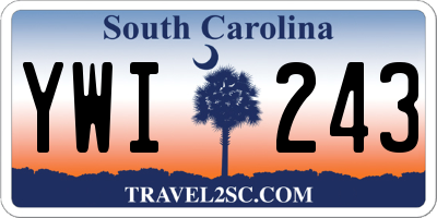 SC license plate YWI243