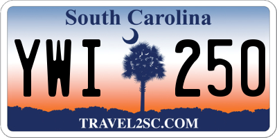 SC license plate YWI250