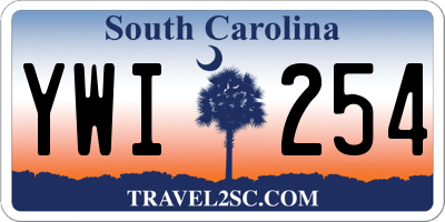 SC license plate YWI254