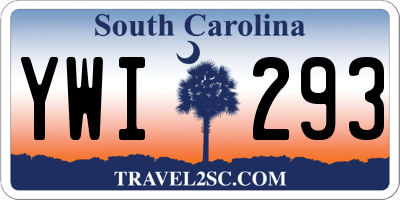 SC license plate YWI293