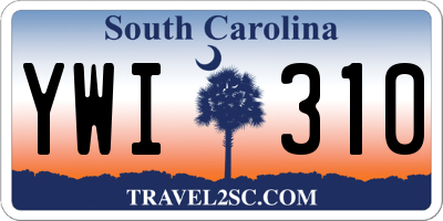 SC license plate YWI310
