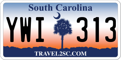 SC license plate YWI313