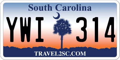 SC license plate YWI314