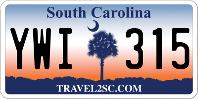 SC license plate YWI315