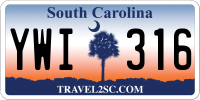 SC license plate YWI316