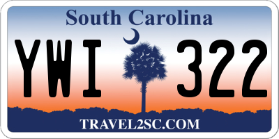 SC license plate YWI322