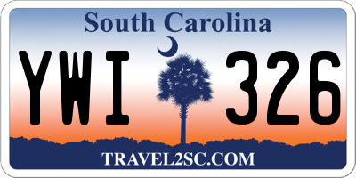 SC license plate YWI326