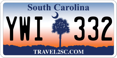 SC license plate YWI332