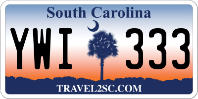 SC license plate YWI333