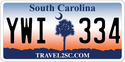 SC license plate YWI334