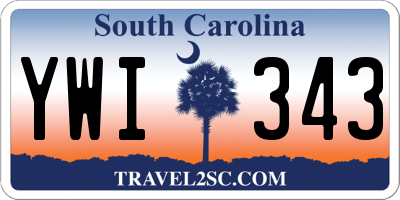 SC license plate YWI343