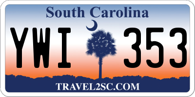 SC license plate YWI353
