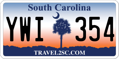 SC license plate YWI354