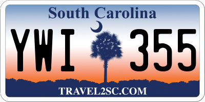 SC license plate YWI355