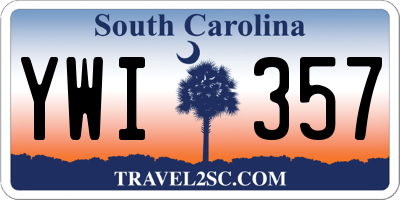 SC license plate YWI357