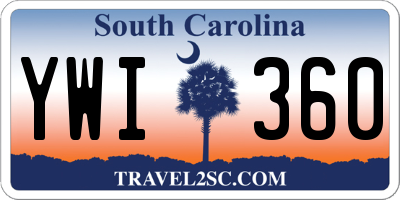 SC license plate YWI360