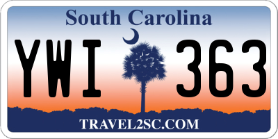SC license plate YWI363