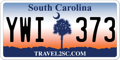SC license plate YWI373