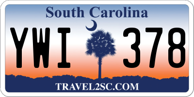 SC license plate YWI378