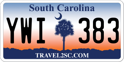 SC license plate YWI383