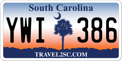 SC license plate YWI386