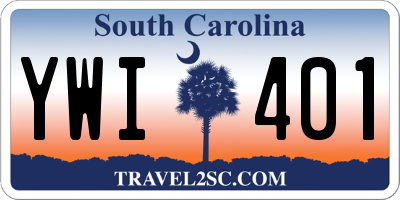 SC license plate YWI401